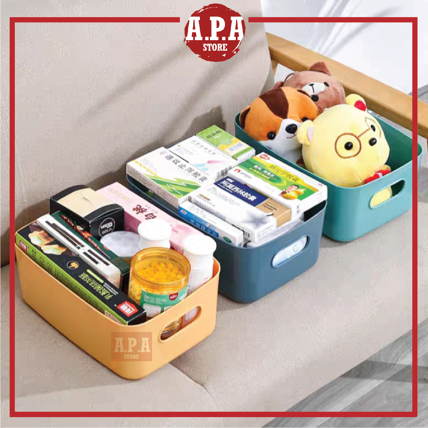 APA Multipurpose Color Table Organizer Box Desktop Tray Open Storage ...