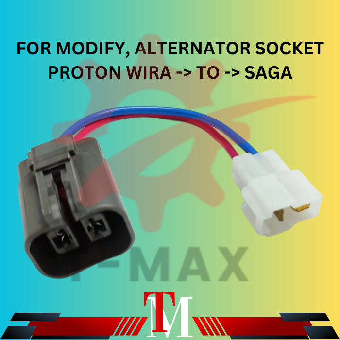 2 PIN ALTERNATOR ADAPTOR SOCKET CONNECTOR PROTON (SAGA ISWARA TO WIRA ...