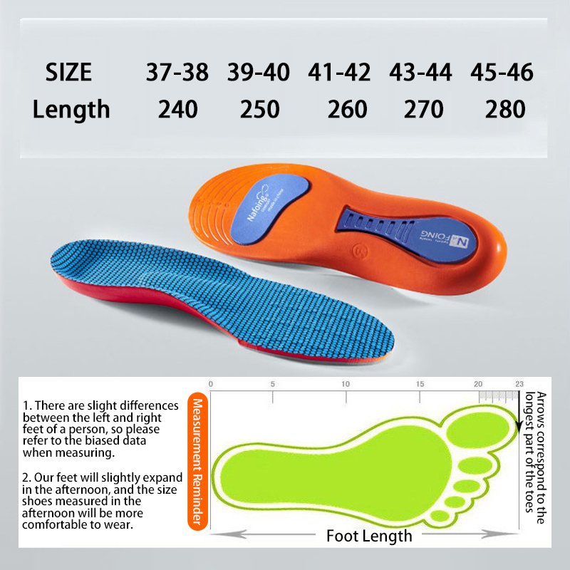 1Pair Unisex Orthopedic Sports Elasticity Insoles Shoes Sole Technology ...