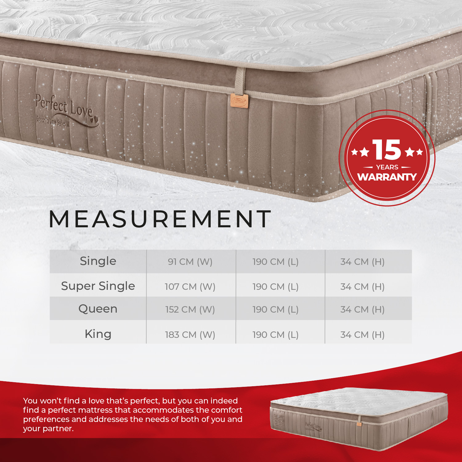 Goodnite Duocare Set - Perfect Love Dual Layer Pocket Spring Mattress ...