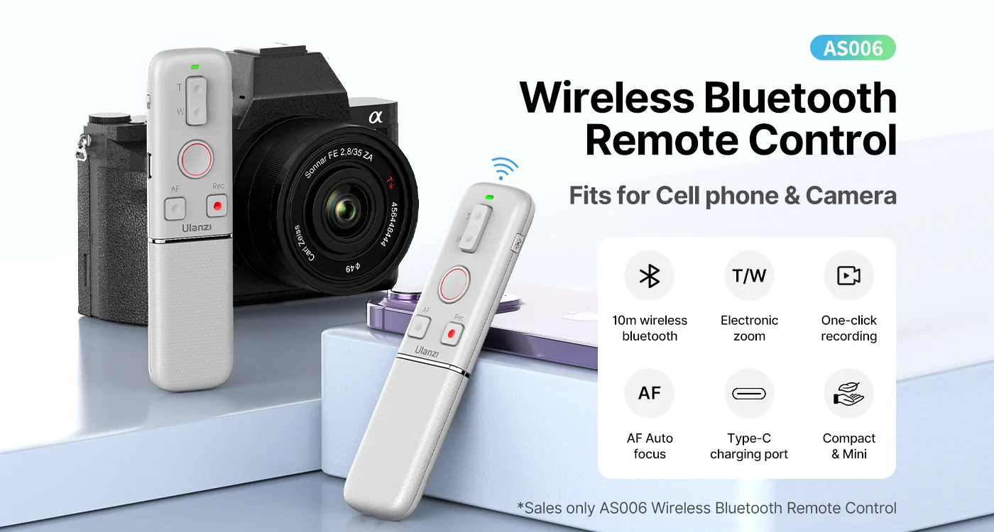 Ulanzi AS006 Wireless Bluetooth Remote Control for Smartphone Camera ...