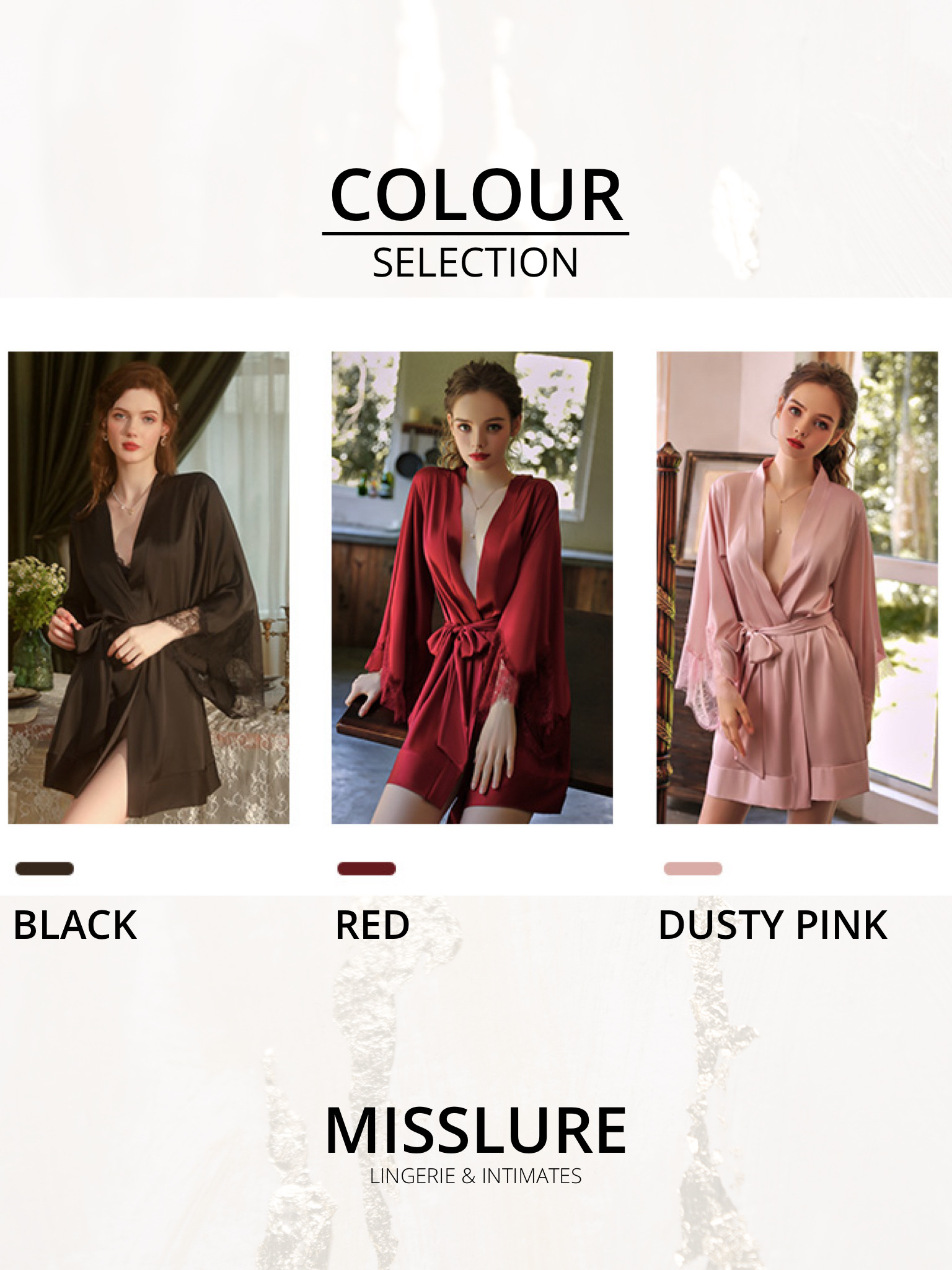 MissLure LOCAL READY STOCK NEW Satin Ice Silk Robe Set Lingerie ...