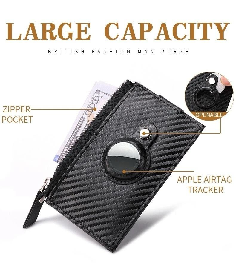 Fashion RFID Slim Minimalist Pocket Wallet With Air Tag Protective Case ...