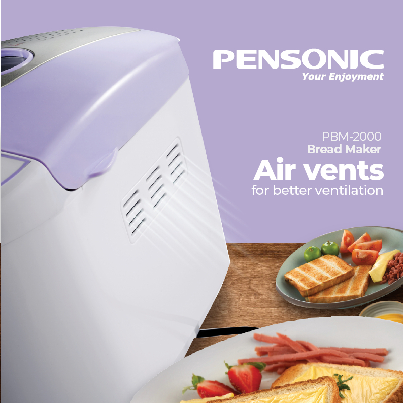 [19 𝙁𝙪𝙣𝙘𝙩𝙞𝙤𝙣𝙨] Pensonic Bread Maker PBM2000 (Breadmaker Dough