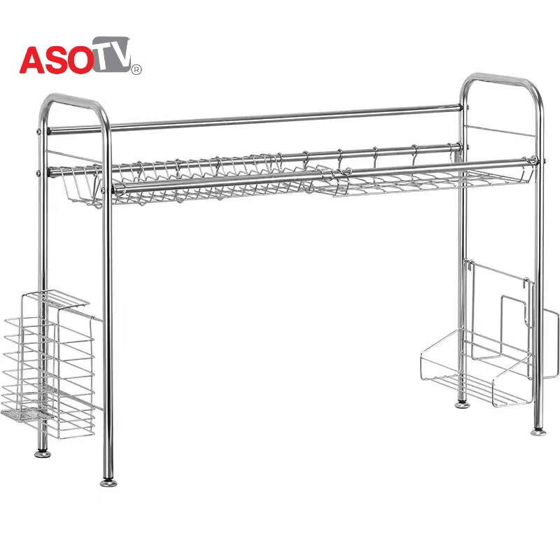 ASOTV® Stainless Steel Sink Dish Rack Dish Drainer Kitchen Rack Rak ...