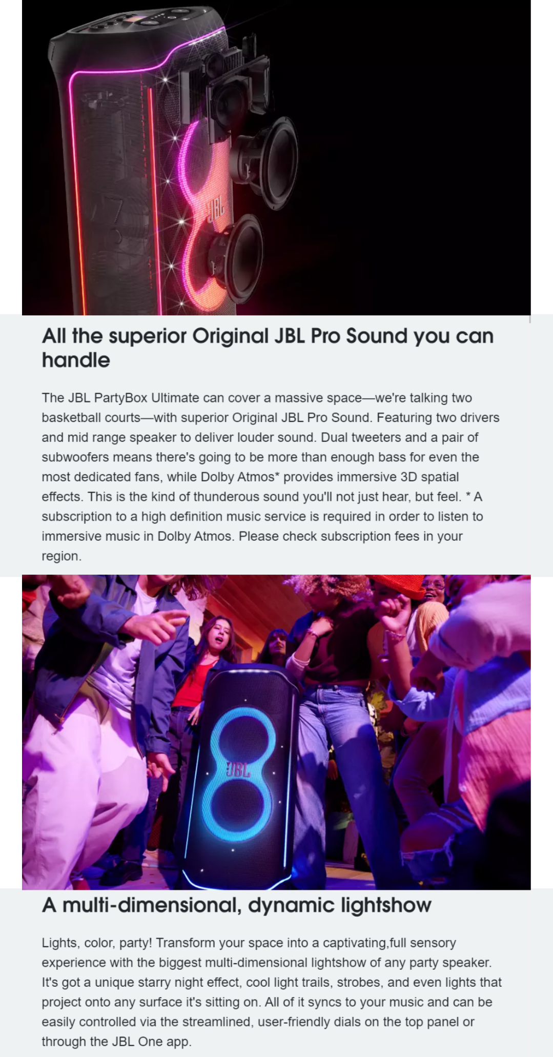 thumbnail image 2 of JBL PartyBox Ultimate (Refurbished), Massive Bluetooth Party Speaker, Powerful Sound, Black 2 of 4