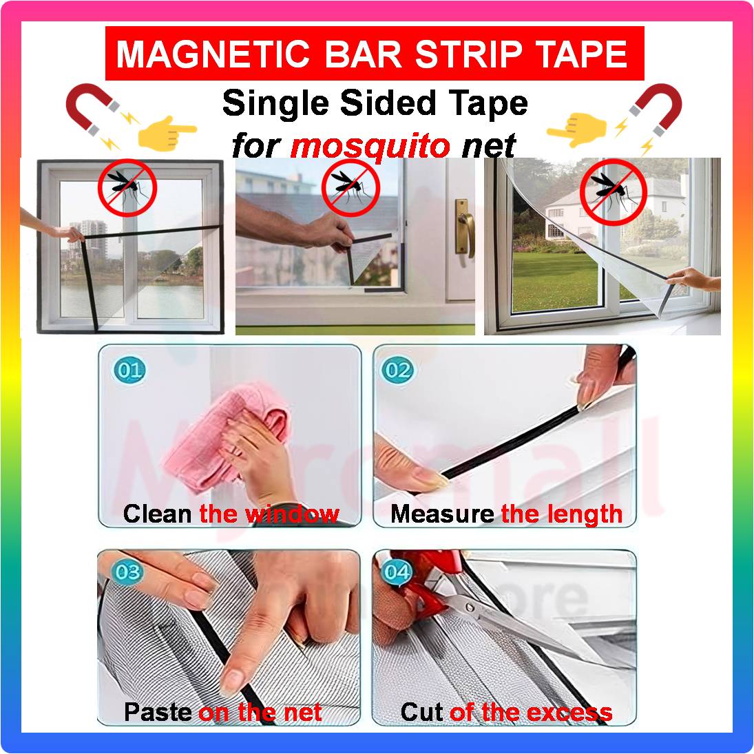Flexible Magnetic Strip Magnet Tape with Self Adhesive for Mosquito Net ...