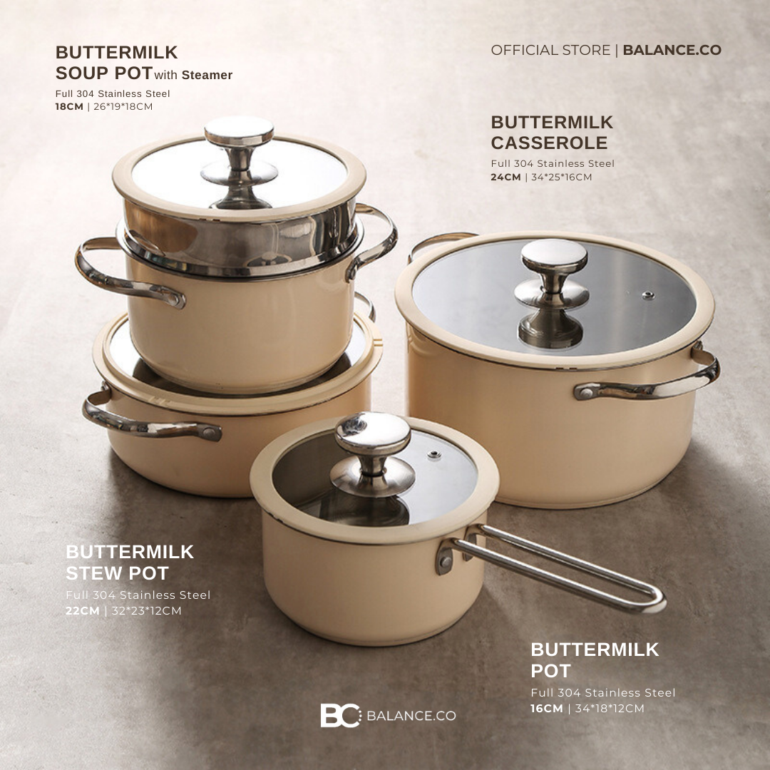 Balance.co Buttermilk Casserole NonStick Soup Pot Induction Cooker ...