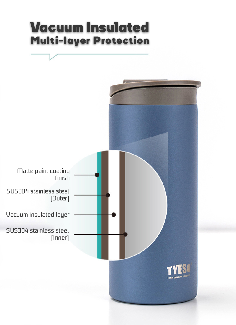Tyeso Japanese Style Thermos Bottle 360/500ml 304 Stainless Steel Flask ...
