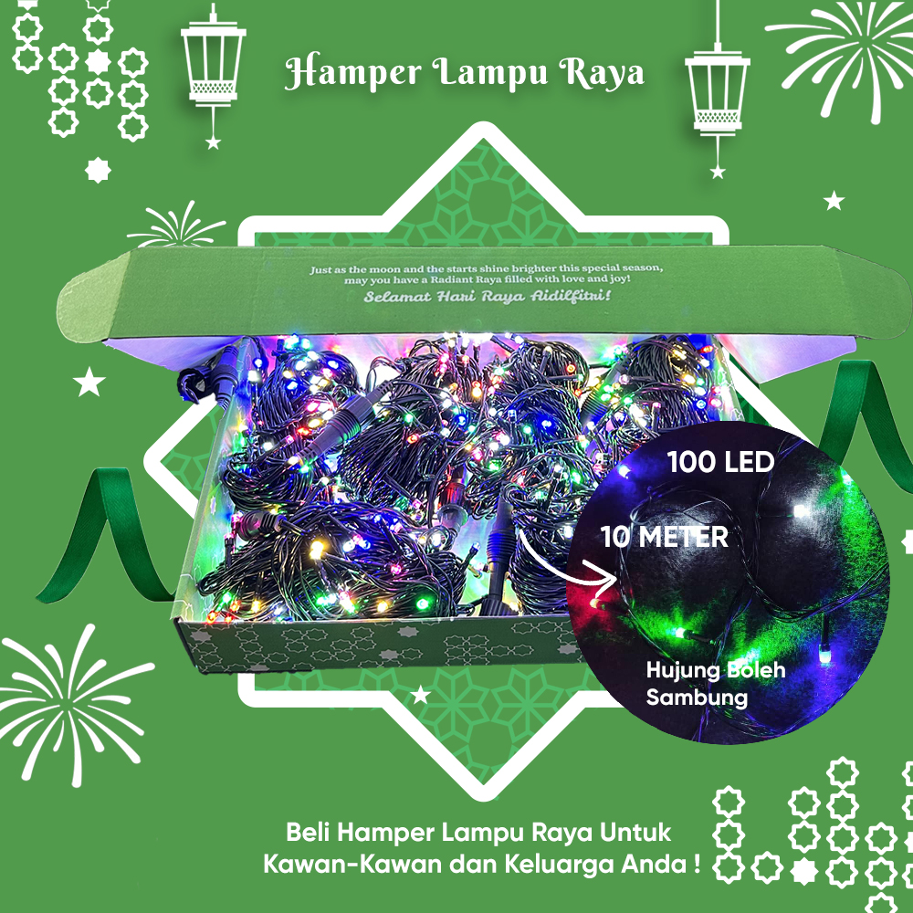 Hari Raya Light Gift Box Hamper Lampu Raya Lip Lap 10 Meter 100 LED ...