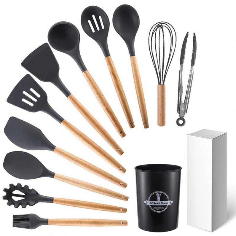 AO Home [12pcs] Cooking Tools Kitchen Cookware Set Silicone Utensils ...