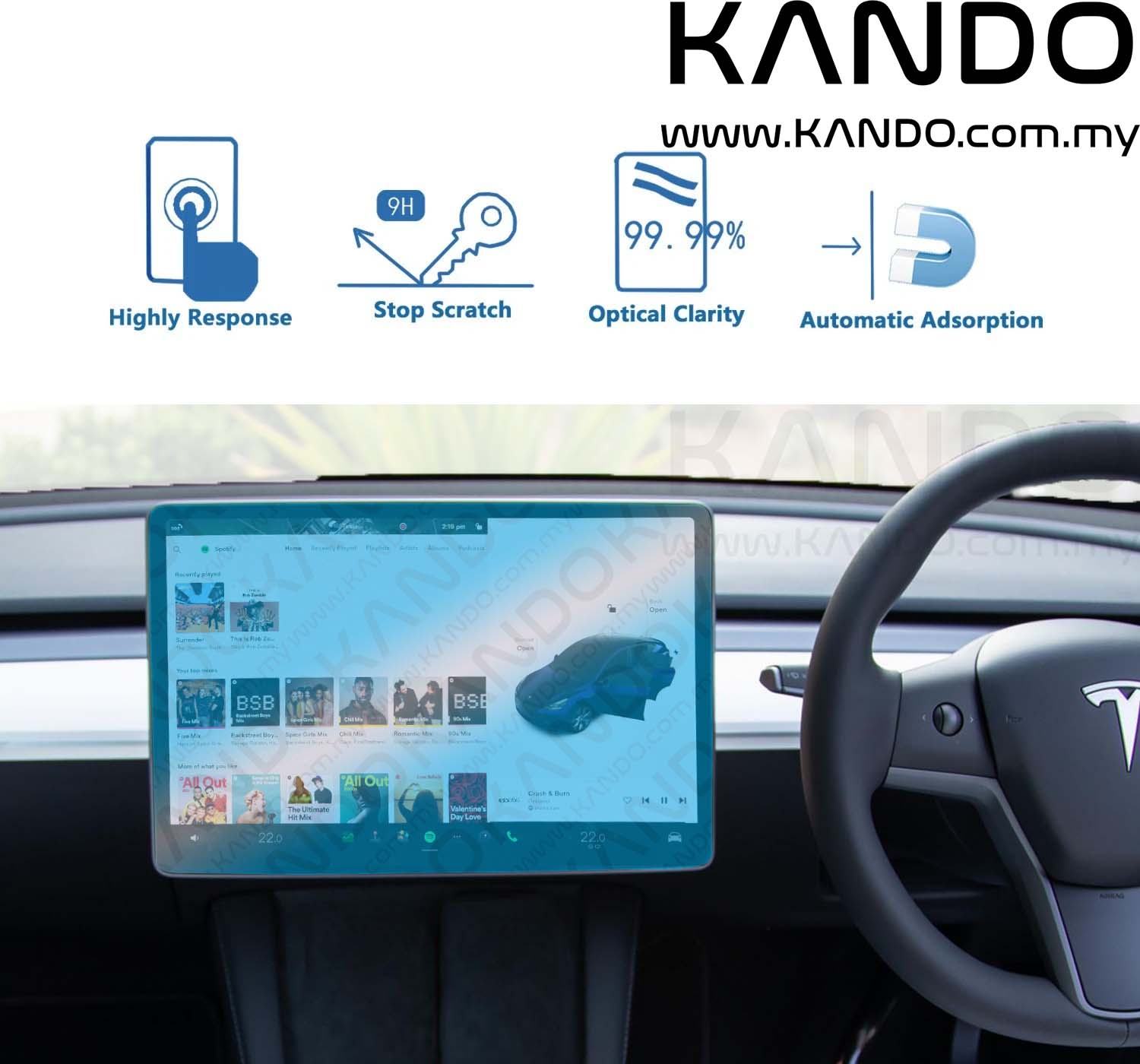 TESLA Model Y Tempered Glass Protector Tesla Model Y Screen Protector ...