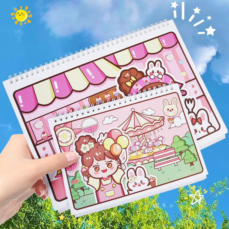 A4/A5 Kids Reusable Sticker Book Handbook DIY Decoration Cartoon Deco ...