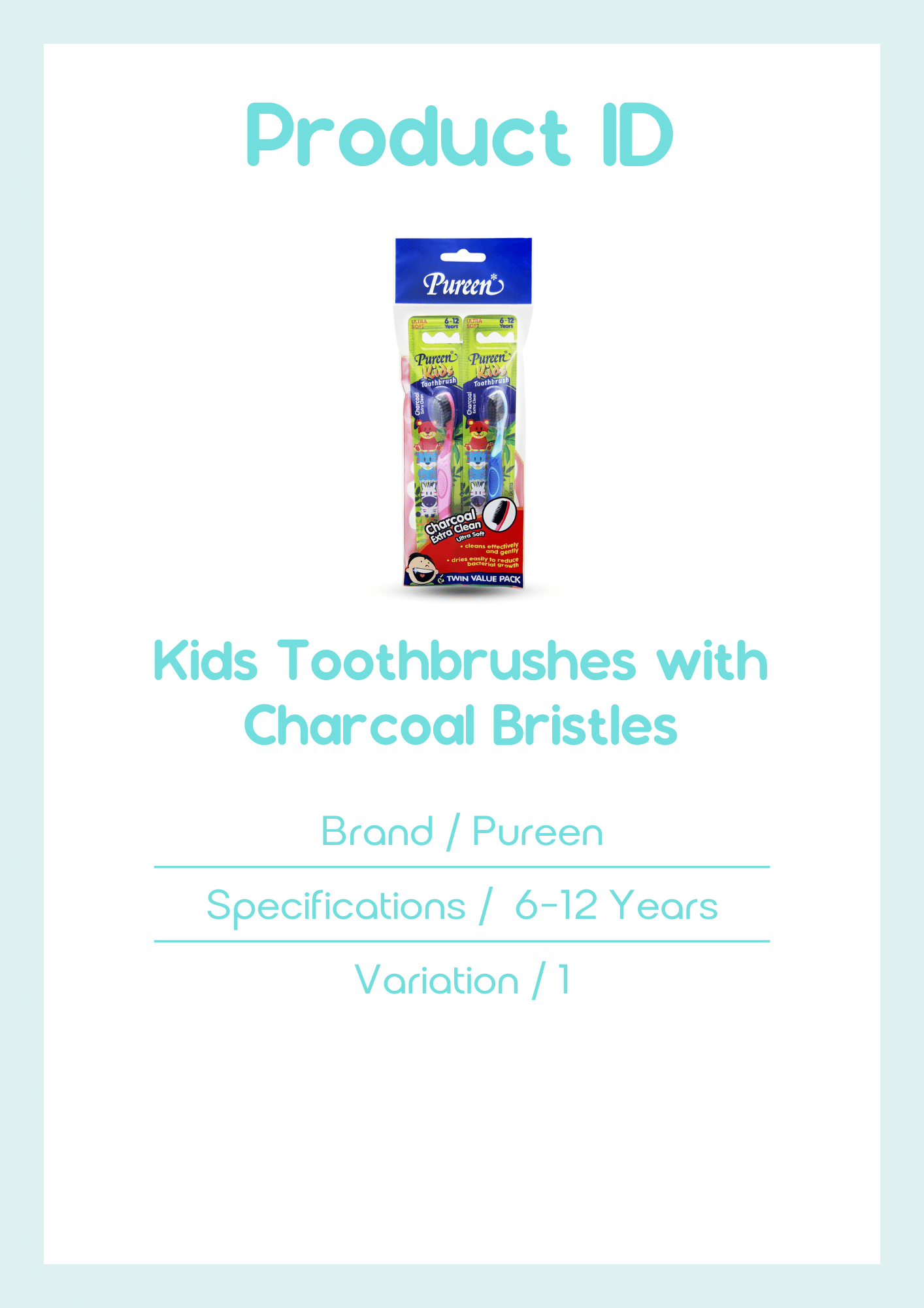 Pureen Kids Toothbrushes with Charcoal Bristles (Twin Value Pack ...