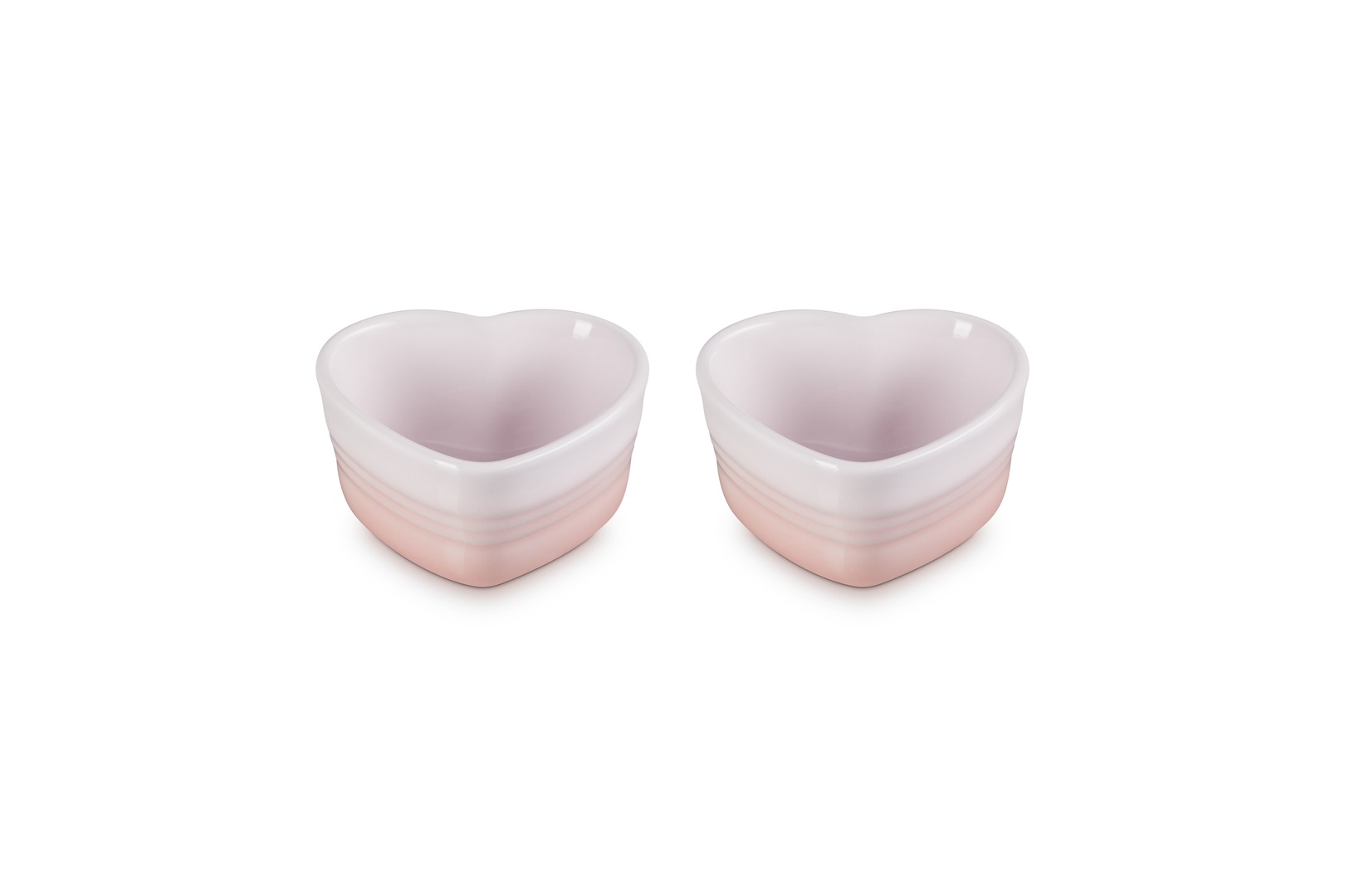 Le Creuset Stoneware Heart Shape Ramekins - Shell Pink (300ml x Set of ...