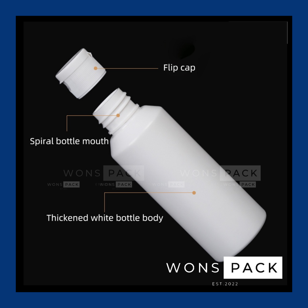 30ml / 60ml / 120ml White & Transparent Round Bottle With Flip-Cap ...