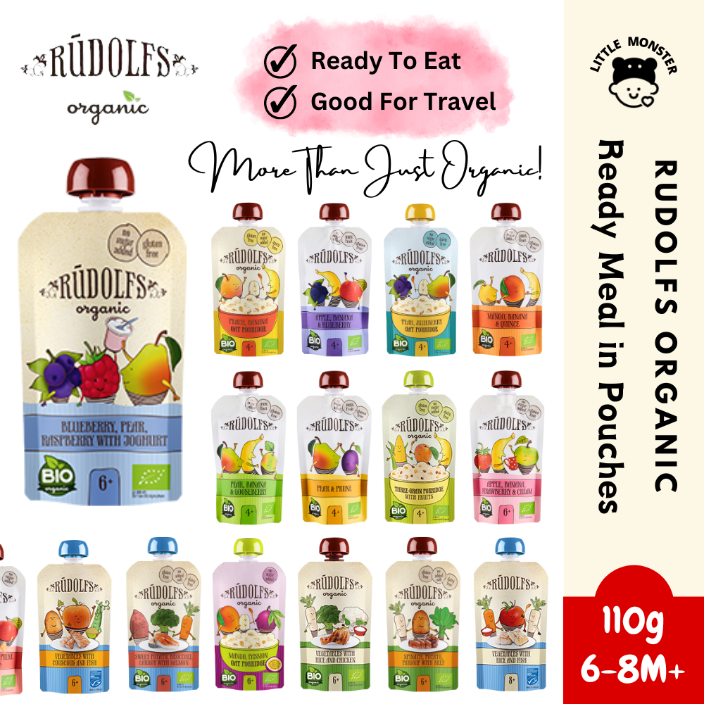 Rudolfs Organic Baby Instant Porridge Fruit Puree 110g (6 - 8M+) Ready ...