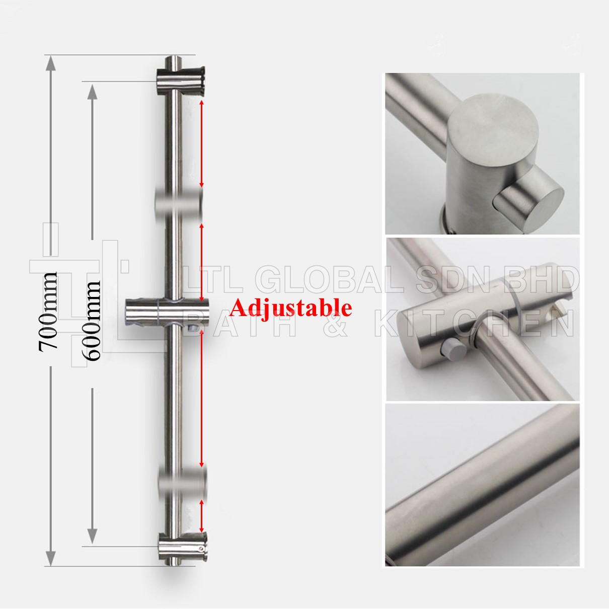 CORRO Bathroom Hand Shower Pole Hand Shower Kit Adjustable Rail Head ...