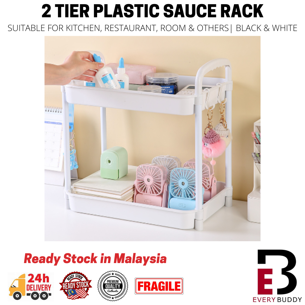 Double Layer Sauce Rack Condiment bottle rack Kitchen storage rack ...