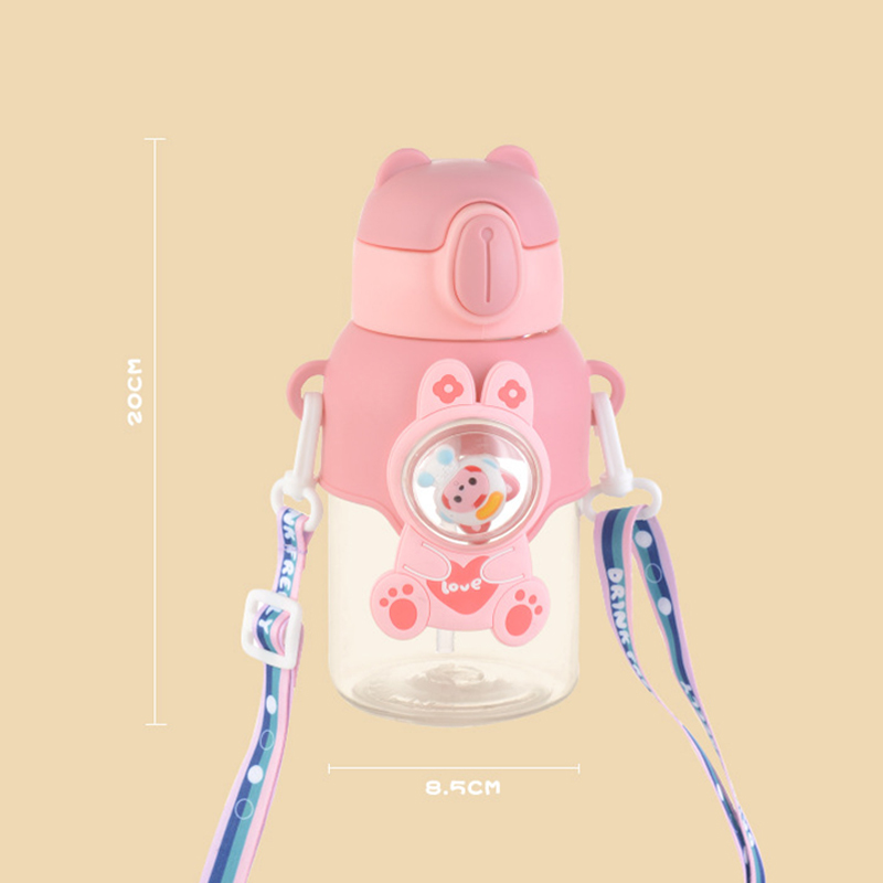 600ml Kids Water Bottle Cute Animal Design BPA Free with straw For ...