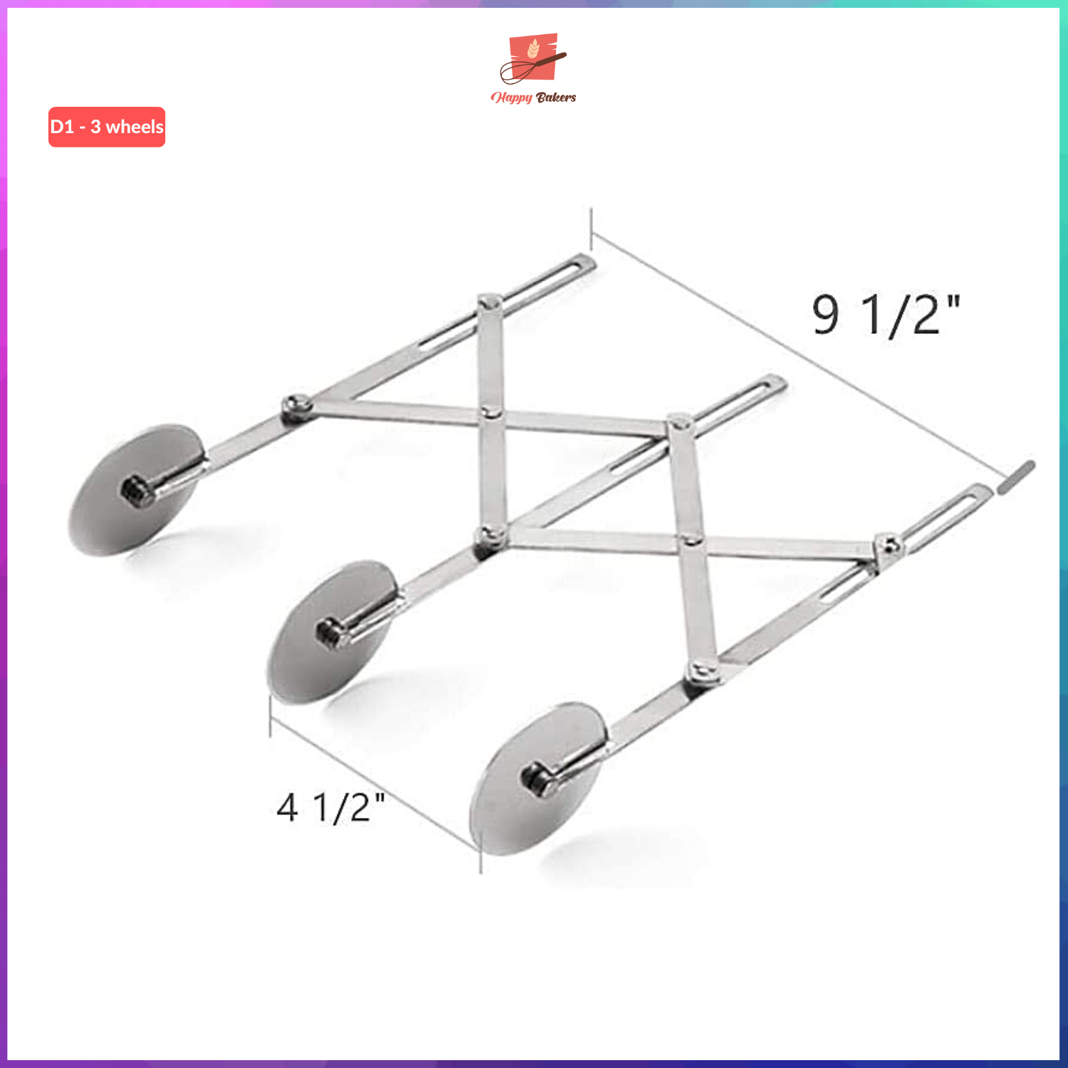 Schneider 5-Wheel Stainless Steel Dough Cutter - Perfect For Baking Pastries & Pizza