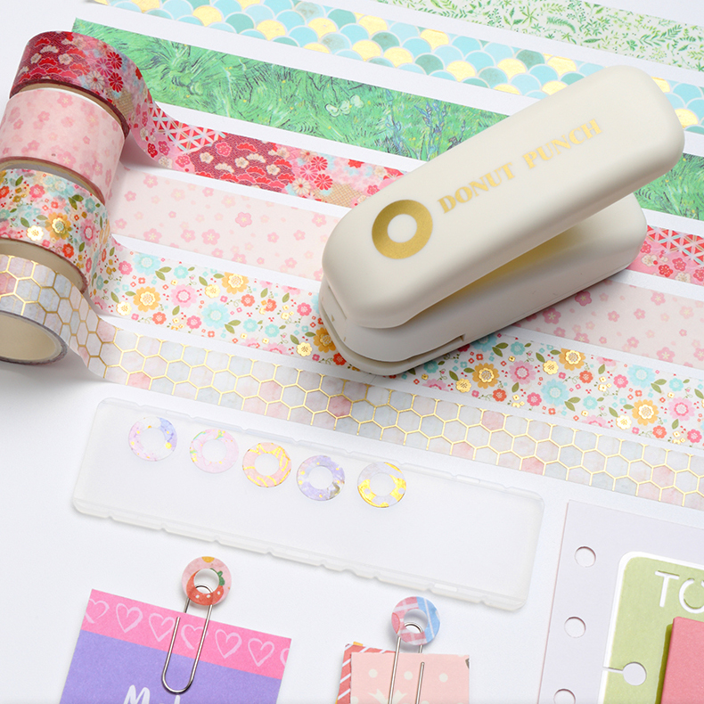Creative Donut Punch Hole Repair Sticker Puncher Multipurpose Journal ...