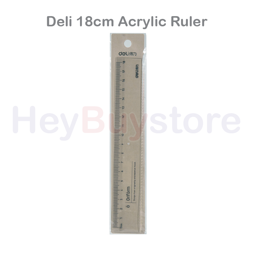 Deli Transparent Ruler 18cm Simple Ruler Student Stationery Pembaris ...