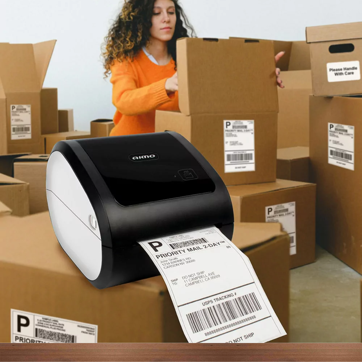 AIMO Thermal Label Printer D520 A6 Waybill Label USB Bluetooth AWB
