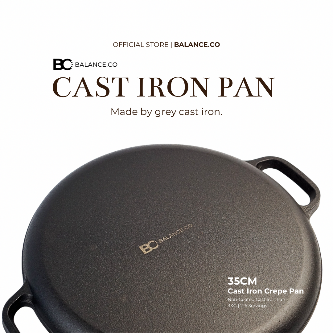 Balance.co Pre-seasoned Pure Thickened Cast Iron Crepe Pan Non Stick ...