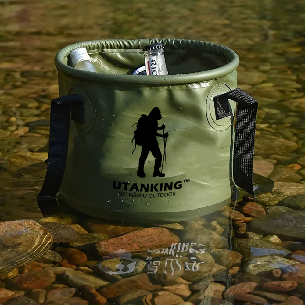 UtanKing™ Baldi Air Lipat Folding Water Bucket 500D PVC Camping Storage ...