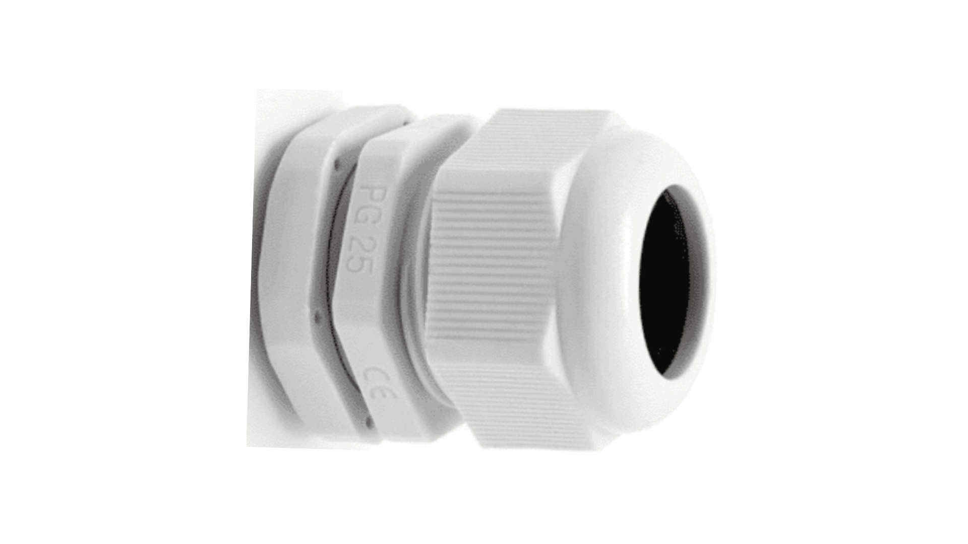 Outdoor IP68 Weatherproof PVC PG25 Nylon Cable Gland Socket Joint White ...