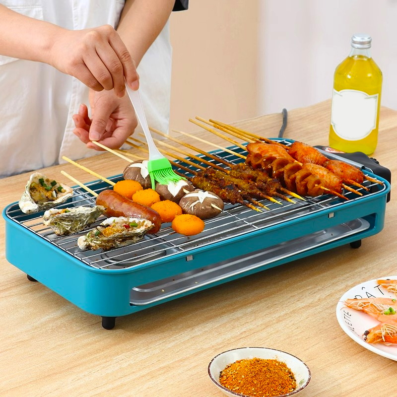 𝟮 𝗜𝗡 𝟭 》Electric Non Stick Grill Pan BBQ Steak Multi Cooker Kitchen ...