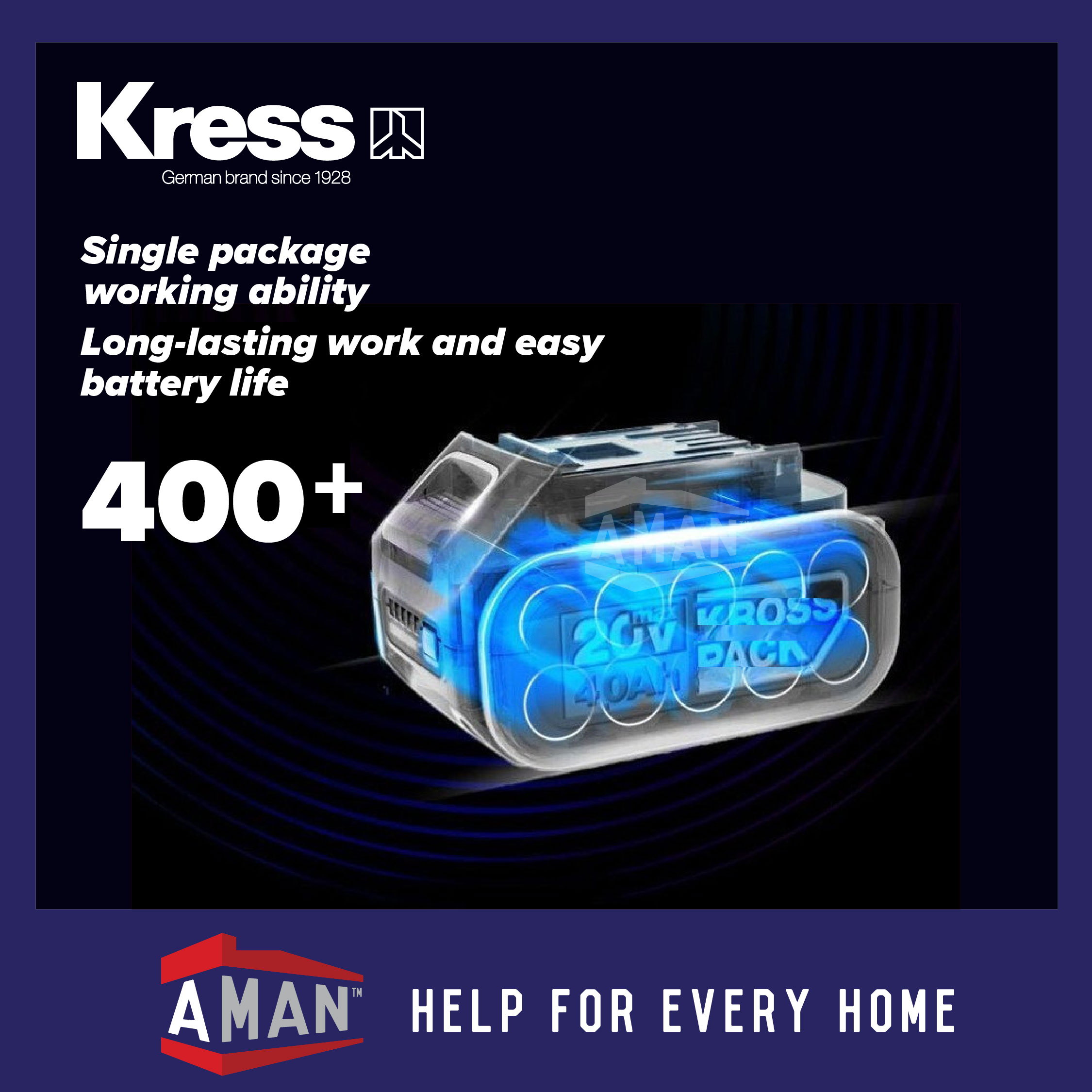 KRESS Battery And Charger 100% Original 12V 20V 2.0Ah 4.0Ah For Impact ...