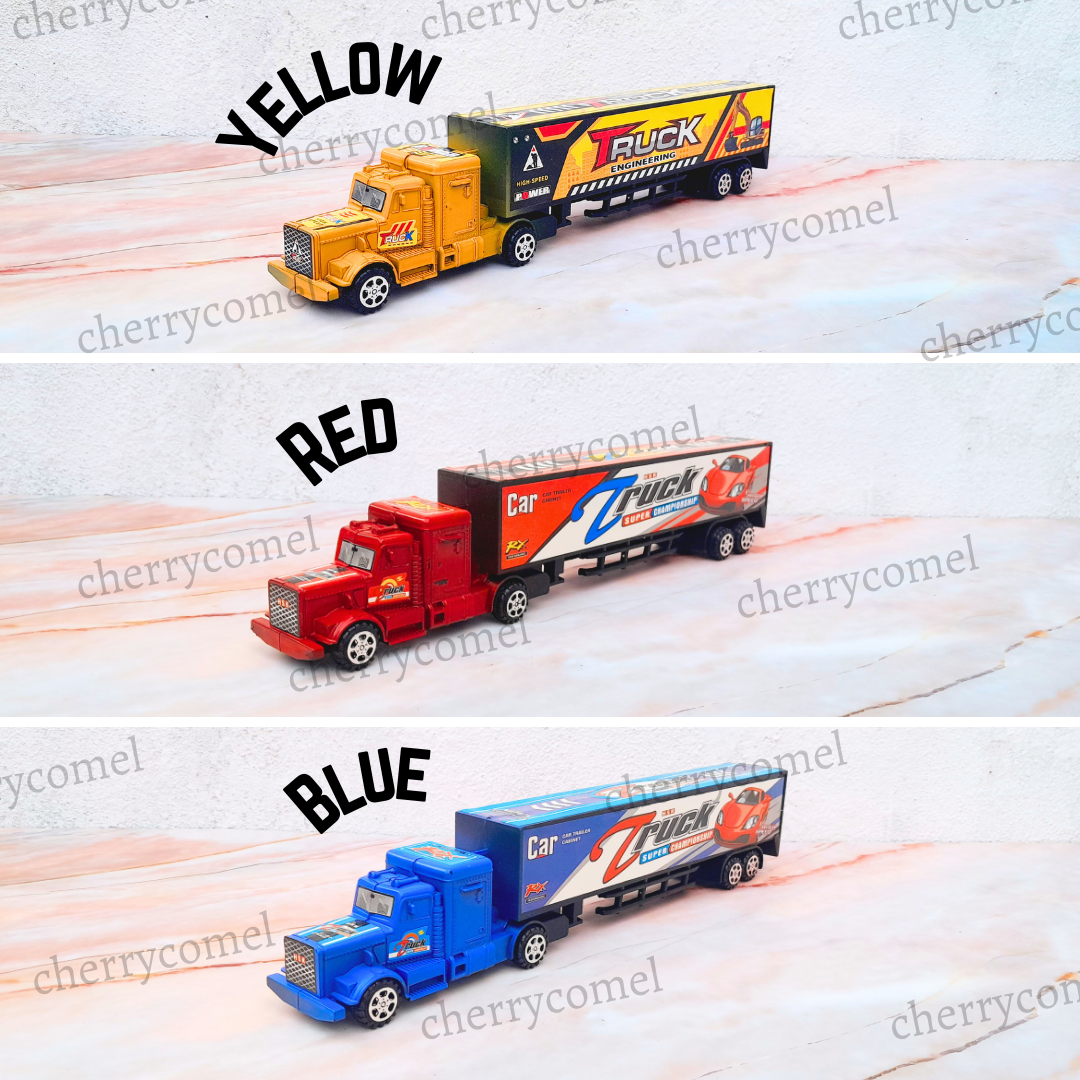 Trailer Truck Toy Vehicle Toys Lorry Lori Mainan Long Box Truck Cargo ...