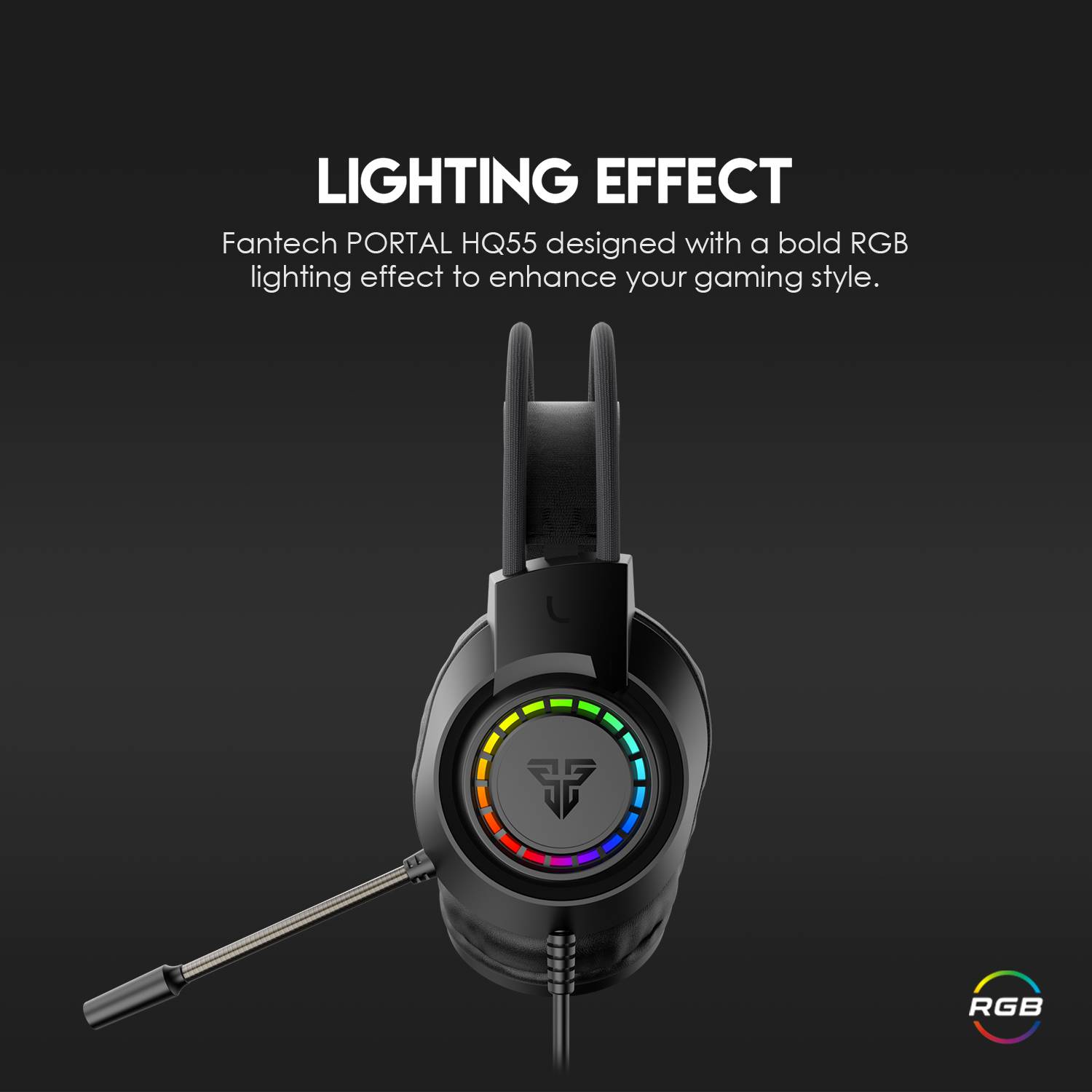 Fantech HQ55 PORTAL RGB Wired Gaming Headset with 7.1 Virtual Surround ...