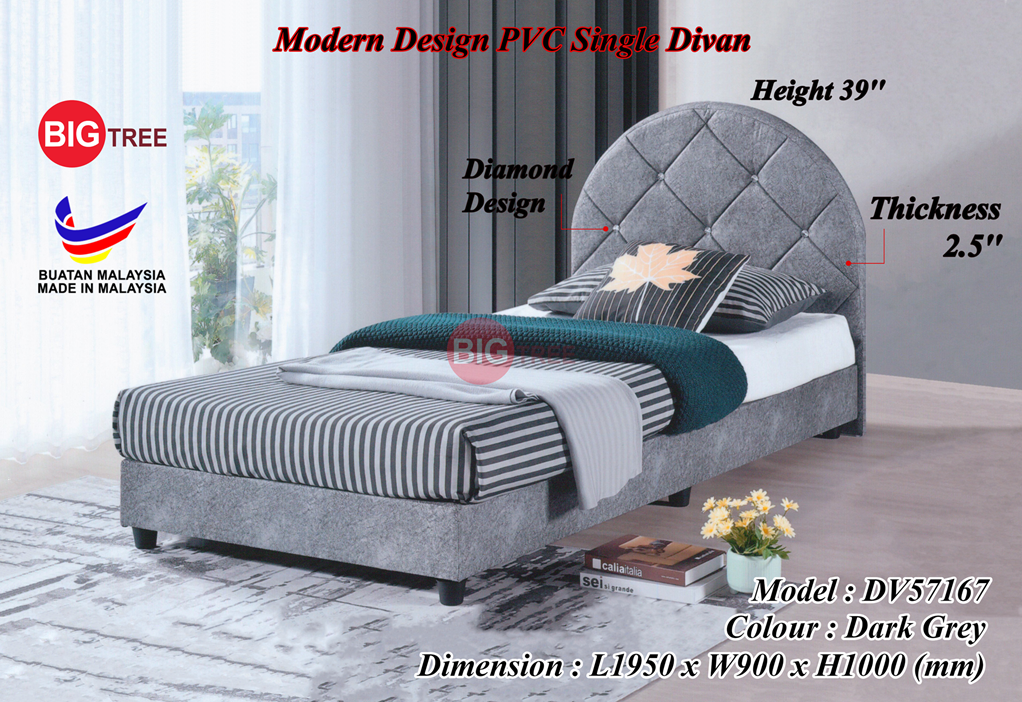 Big Tree Diamond Design PVC Single Bed Frame / Modern PVC Single Divan ...