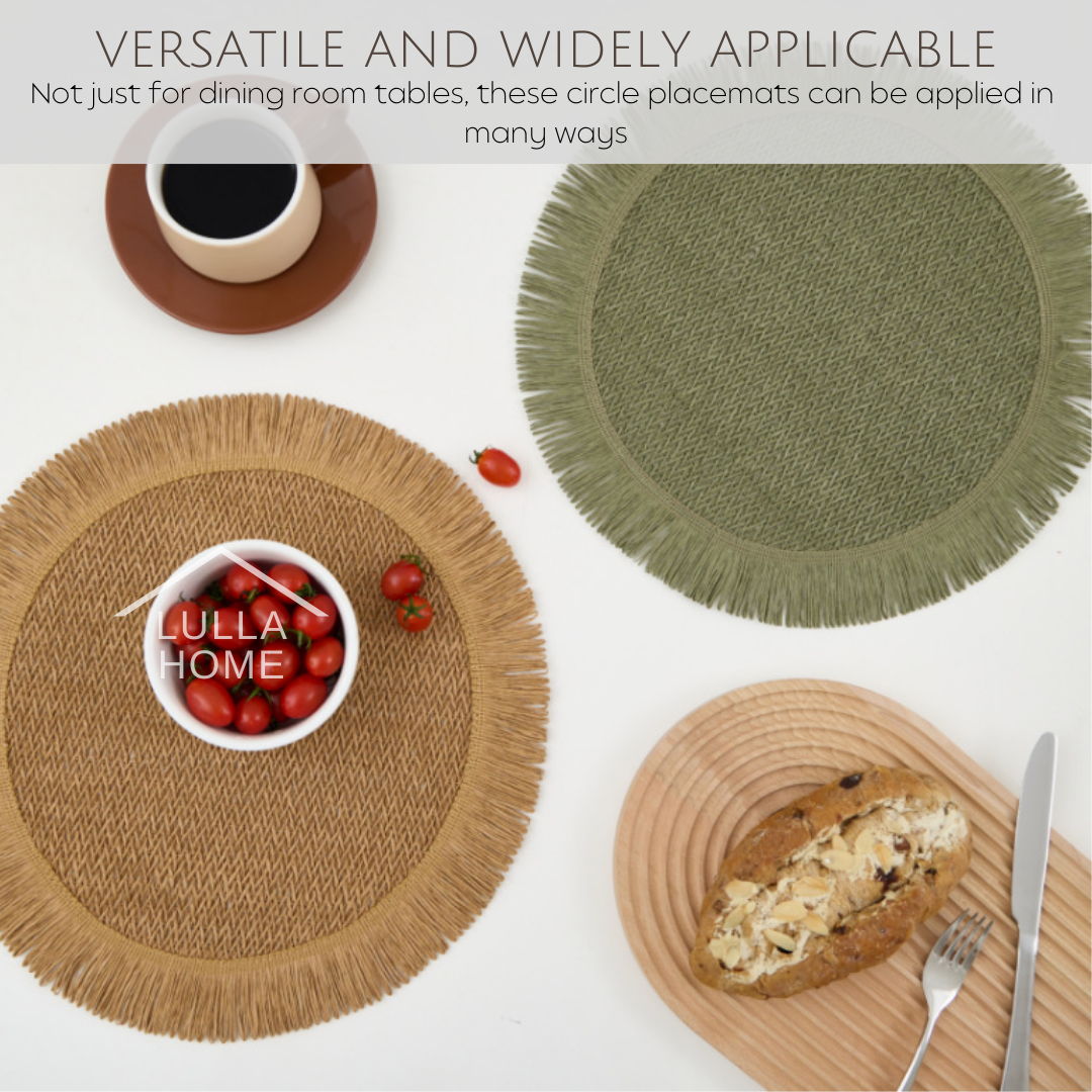 LullaHome Minimalist Full Colored Round Place Mat Round Table Mat Round ...