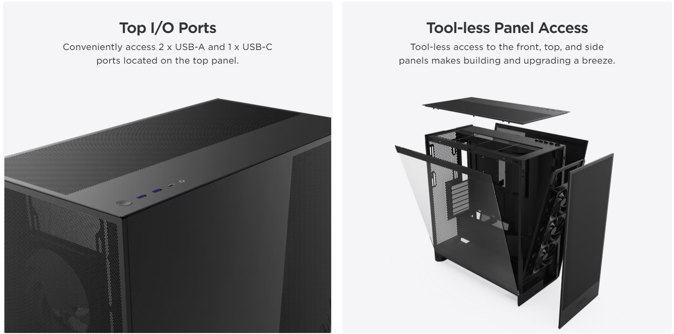 NZXT H7 Flow RGB 2024 Mid-Tower ATX Airflow PC Case - Black/White ...