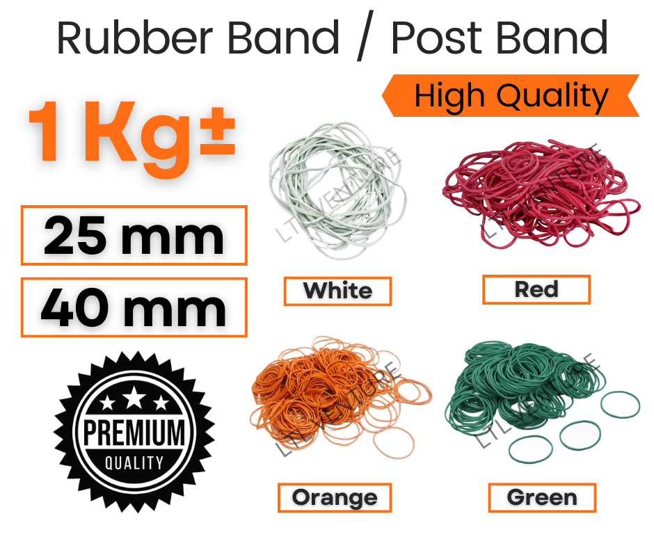 (1Kg) Postmen/Rubber Band White/Red/Green/Orange Post Office Envelope 1 ...