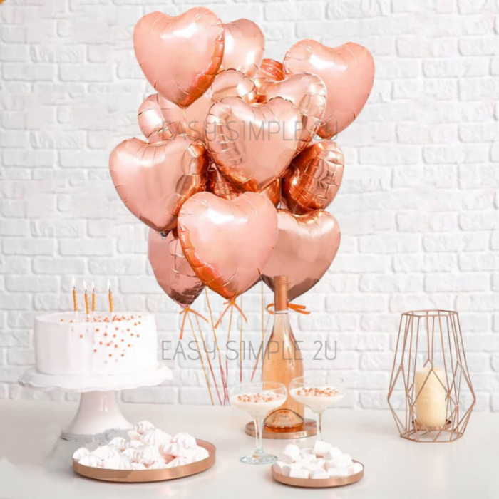 (1piece) 18Inch Love Heart Shape Colorful Shiny Metallic Macaron Pastel ...