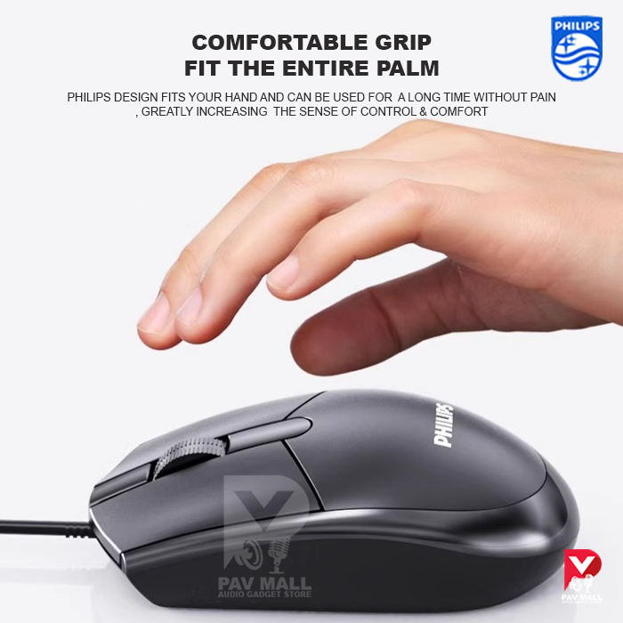 Philips SPK7237 USB Mouse | Wired Optical Mice ( Plug & Play ) for ...