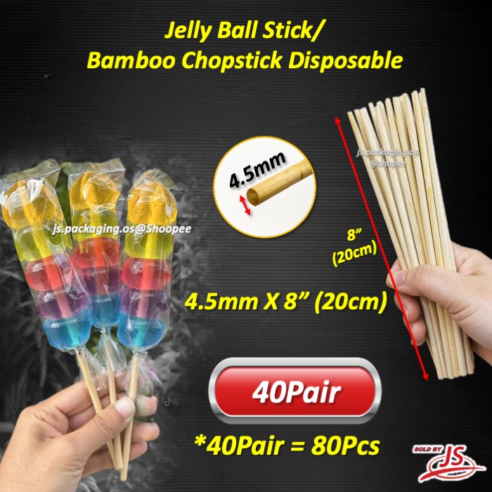 Jelly Ball Stick 40 PAIRS / 80pcs Stick of 4.5mm X 8