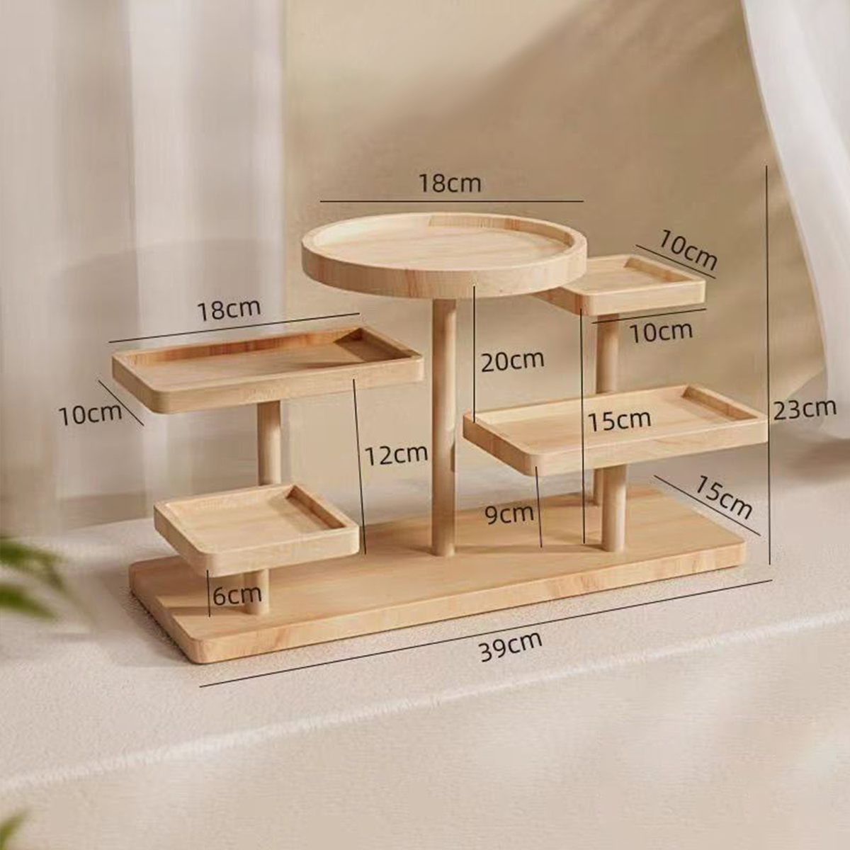 Pine Wood Display Shelf Ladder Rack Solid Wood Jewellery Display Rack ...