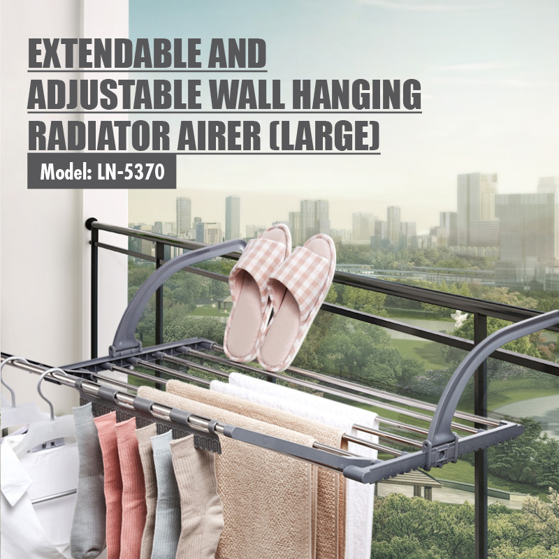 HOUZE Extendable and Adjustable Wall Hanging Radiator Airer - Large ...