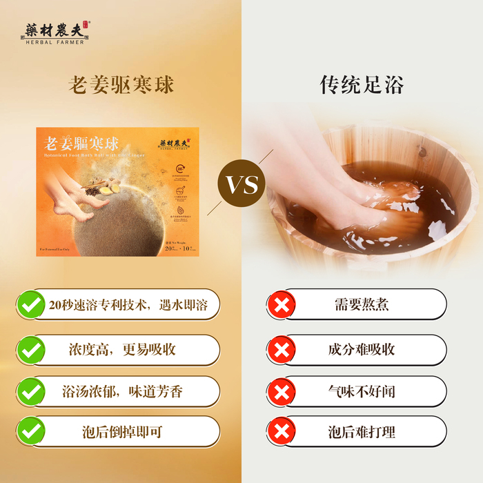 Herbal Farmer Botanical Foot Bath With Old Ginger 老姜驱寒球 (20 Pcs ...