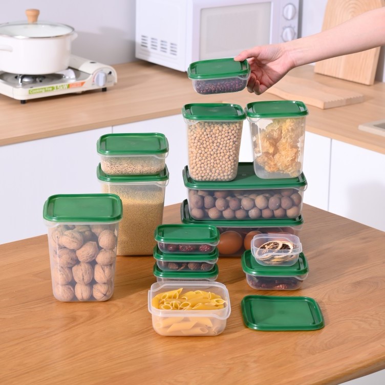 FOOD CONTAINER SET OF 17 FOOD CONTAINER TRANSPARENT FRUIT CONTAINER ...