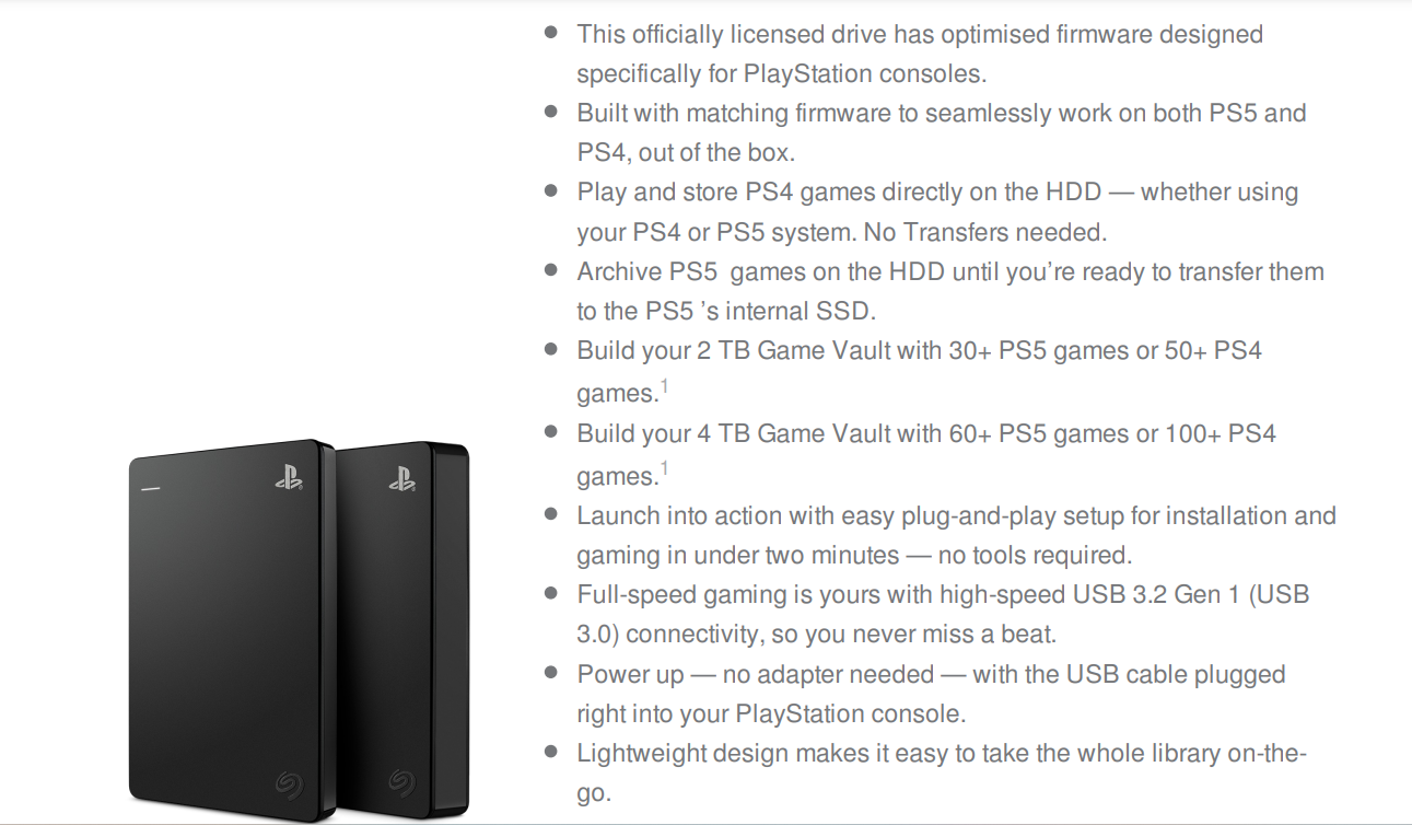 4TB PS5 Game External Portable Hard Drive for Playstation Consoles