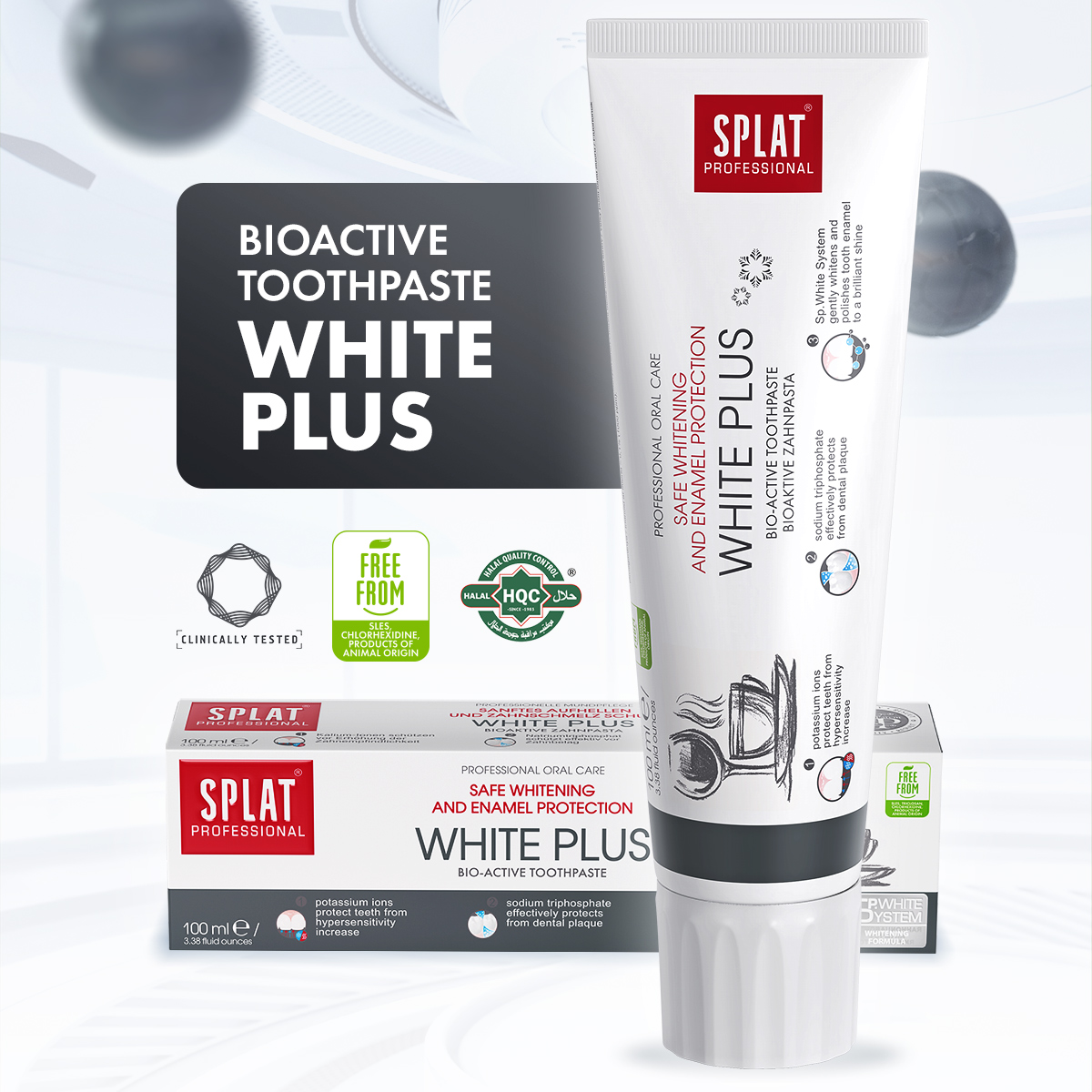 SPLAT Professional White Plus Toothpaste 100ml | Polishes Enamel ...