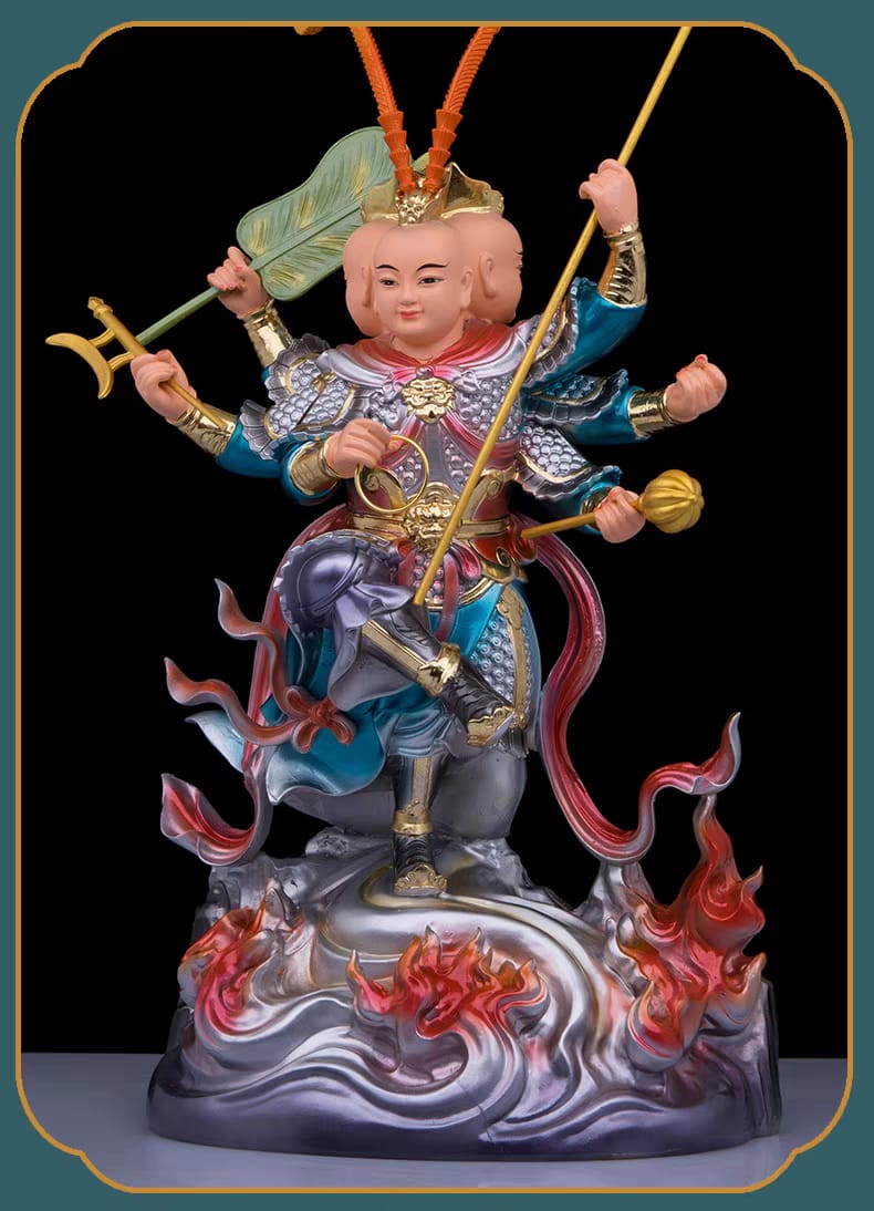 16寸三头六臂太子/仿铜彩/中坛元帅/太子爷/脚踏风火轮/哪吒太子/中檀元帅/树脂/哪吒摆件 Ne Zha Statue | Shopee ...