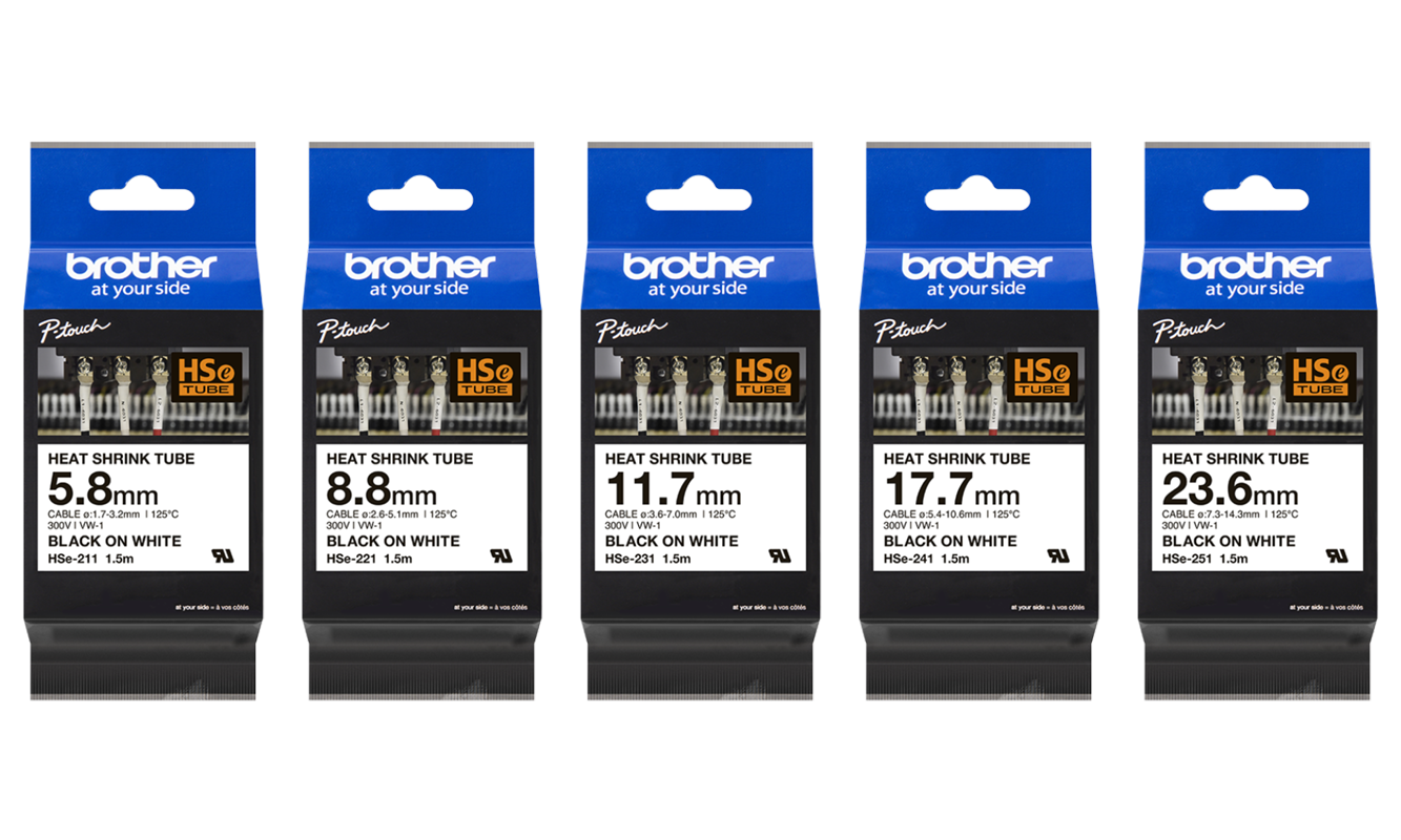 Brother Original PTouch Heat Shrink Tube Label Tapes For Robust And Long Lasting Cable